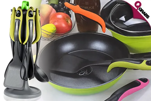 From QR39 Have an easier time in the kitchen with a 7-Piece Set of Nylon Utensils including Rotating Holder Stand! (Up to QR495 Value)